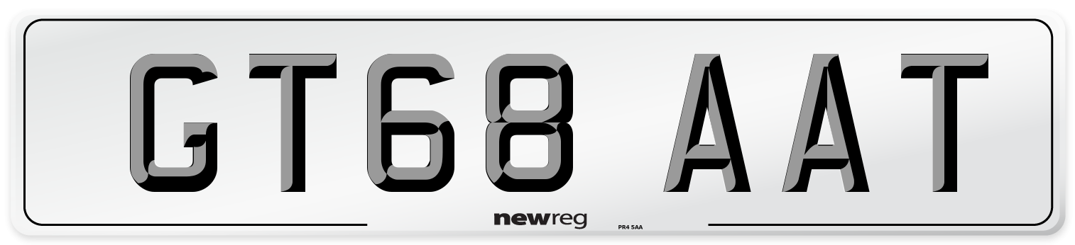 GT68 AAT Number Plate from New Reg